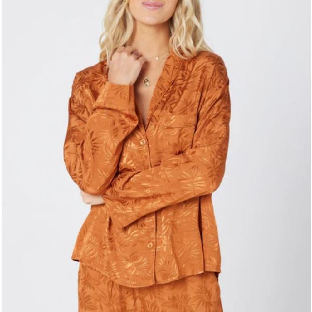 L*Space Brown Amber In Your Dreams Pajama Top NWOT Size XS